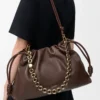 Large Flamenco purse in mellow nappa lambskin Dark Chestnut Large Flamenco purse in mellow nappa lambskin Dark Chestnut