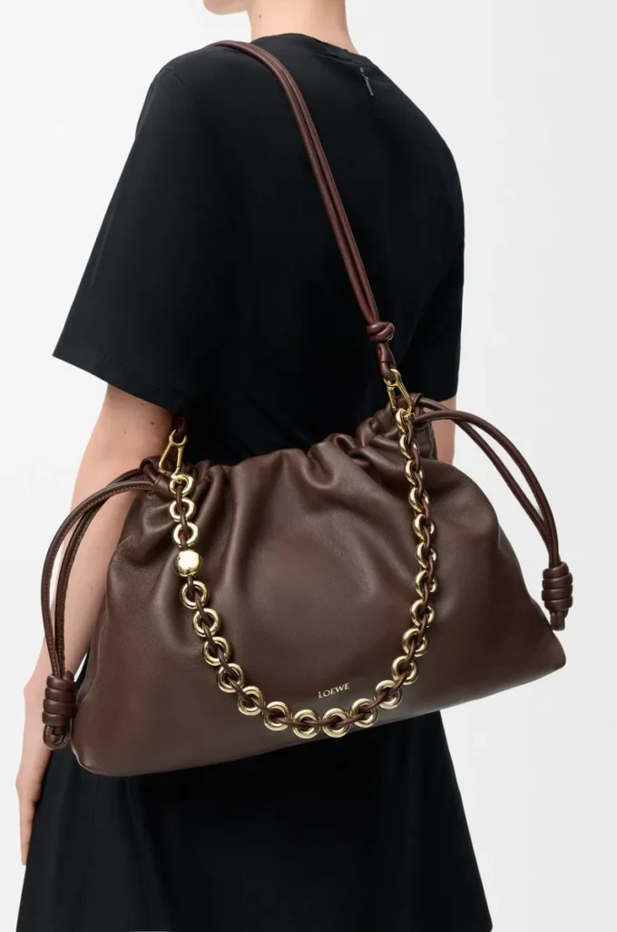 Large Flamenco purse in mellow nappa lambskin Dark Chestnut Large Flamenco purse in mellow nappa lambskin Dark Chestnut