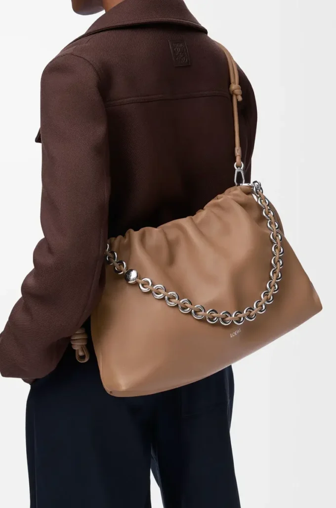 Large Flamenco purse in mellow nappa lambskin Mocha Large Flamenco purse in mellow nappa lambskin Mocha