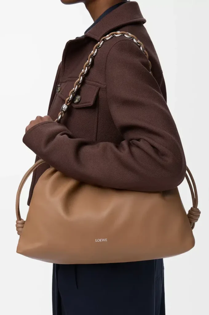 Large Flamenco purse in mellow nappa lambskin Mocha Large Flamenco purse in mellow nappa lambskin Mocha