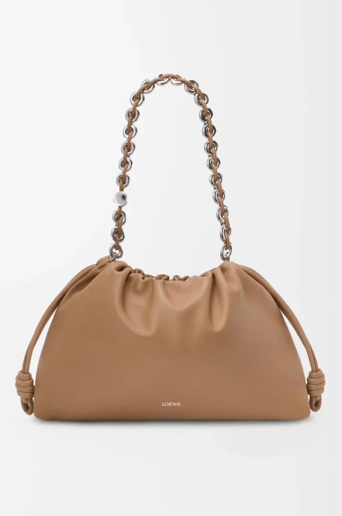 Large Flamenco purse in mellow nappa lambskin Mocha Large Flamenco purse in mellow nappa lambskin Mocha