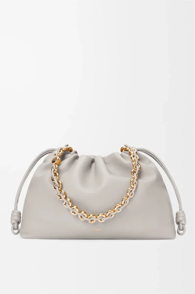 Large Flamenco purse in mellow nappa lambskin Shell Grey Large Flamenco purse in mellow nappa lambskin Shell Grey