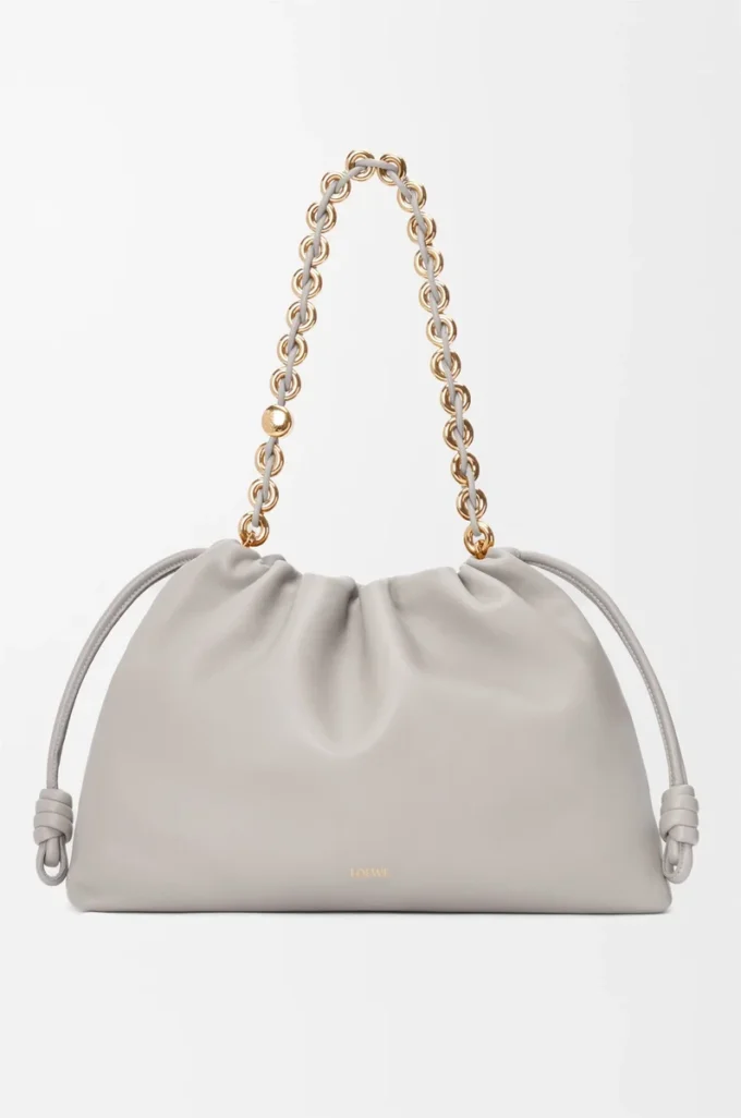 Large Flamenco purse in mellow nappa lambskin Shell Grey Large Flamenco purse in mellow nappa lambskin Shell Grey