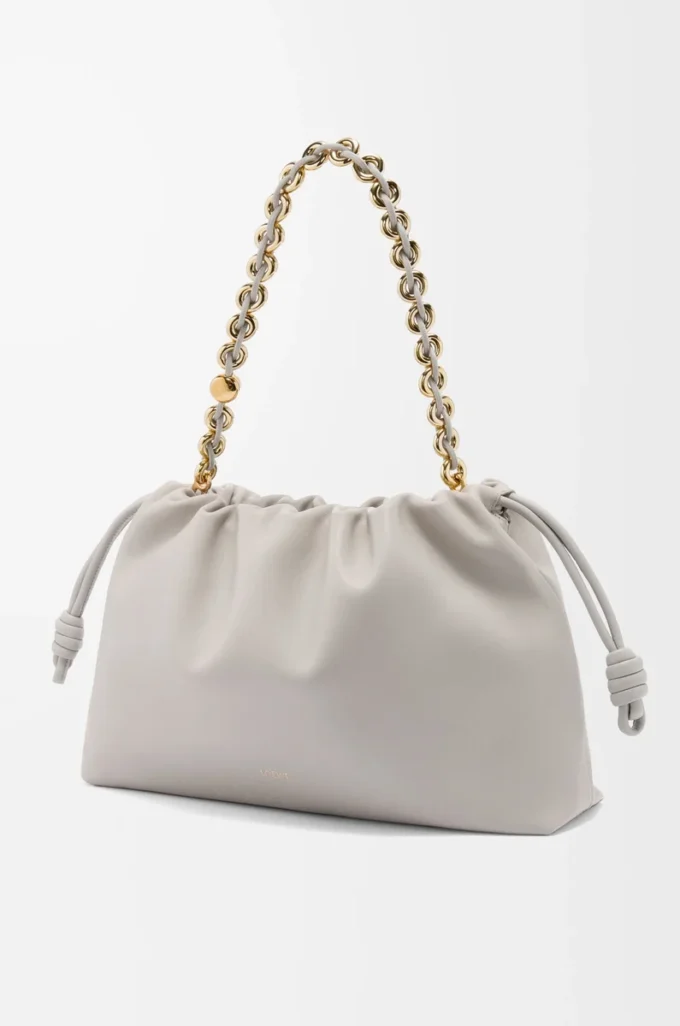 Large Flamenco purse in mellow nappa lambskin Shell Grey Large Flamenco purse in mellow nappa lambskin Shell Grey