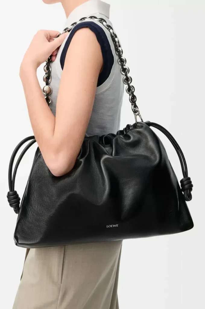 Large Flamenco purse in patent nappa lambskin Black Large Flamenco purse in patent nappa lambskin Black