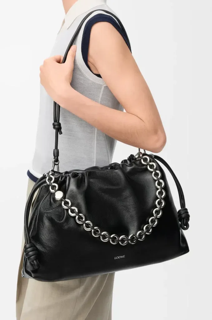 Large Flamenco purse in patent nappa lambskin Black Large Flamenco purse in patent nappa lambskin Black