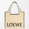 Large LOEWE Font tote in raffia Natural Large LOEWE Font tote in raffia Natural