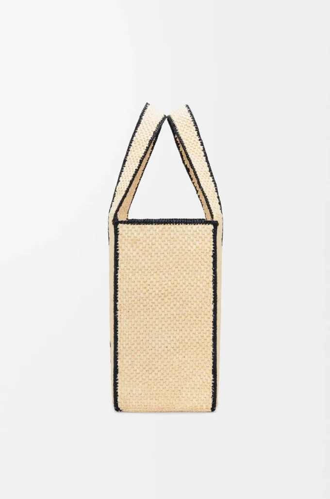 Large LOEWE Font tote in raffia Natural Large LOEWE Font tote in raffia Natural