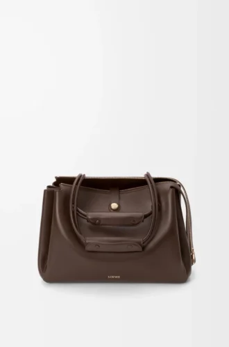 Large Madrid bag in supple calfskin Dark Chestnut
