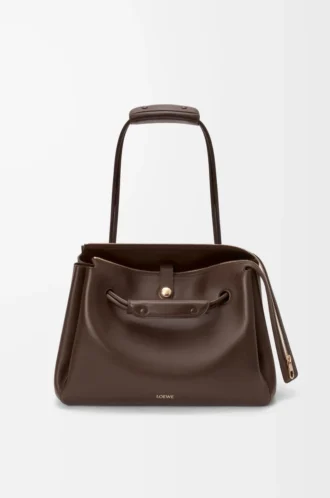 Large Madrid bag in supple calfskin Dark Chestnut