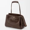 Large Madrid bag in supple calfskin Dark Chestnut Large Madrid bag in supple calfskin Dark Chestnut