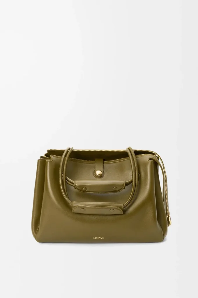 Large Madrid bag in supple calfskin Olive Large Madrid bag in supple calfskin Olive