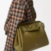 Large Madrid bag in supple calfskin Olive Large Madrid bag in supple calfskin Olive