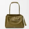 Large Madrid bag in supple calfskin Olive Large Madrid bag in supple calfskin Olive