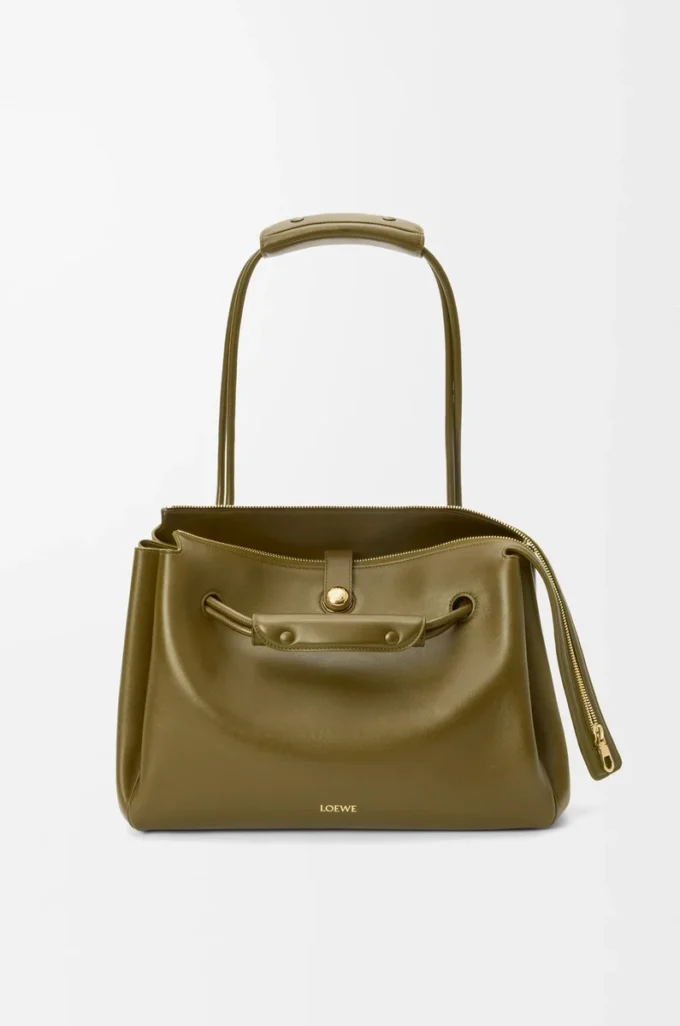 Large Madrid bag in supple calfskin Olive Large Madrid bag in supple calfskin Olive