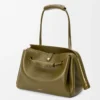 Large Madrid bag in supple calfskin Olive Large Madrid bag in supple calfskin Olive