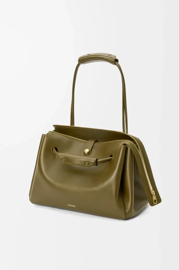 Large Madrid bag in supple calfskin Olive Large Madrid bag in supple calfskin Olive