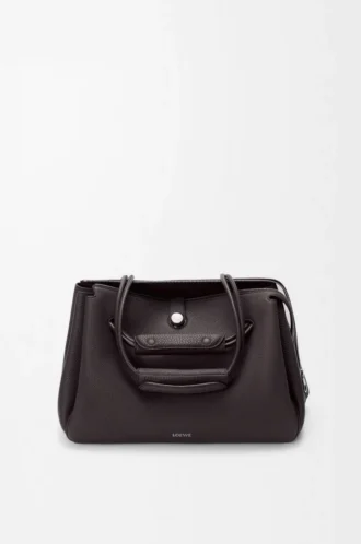 Large Madrid bag in supple grained calfskin Dark Ebony