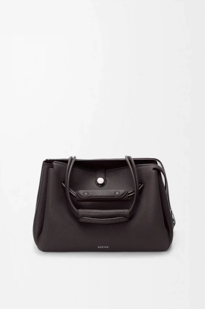 Large Madrid bag in supple grained calfskin Dark Ebony Large Madrid bag in supple grained calfskin Dark Ebony