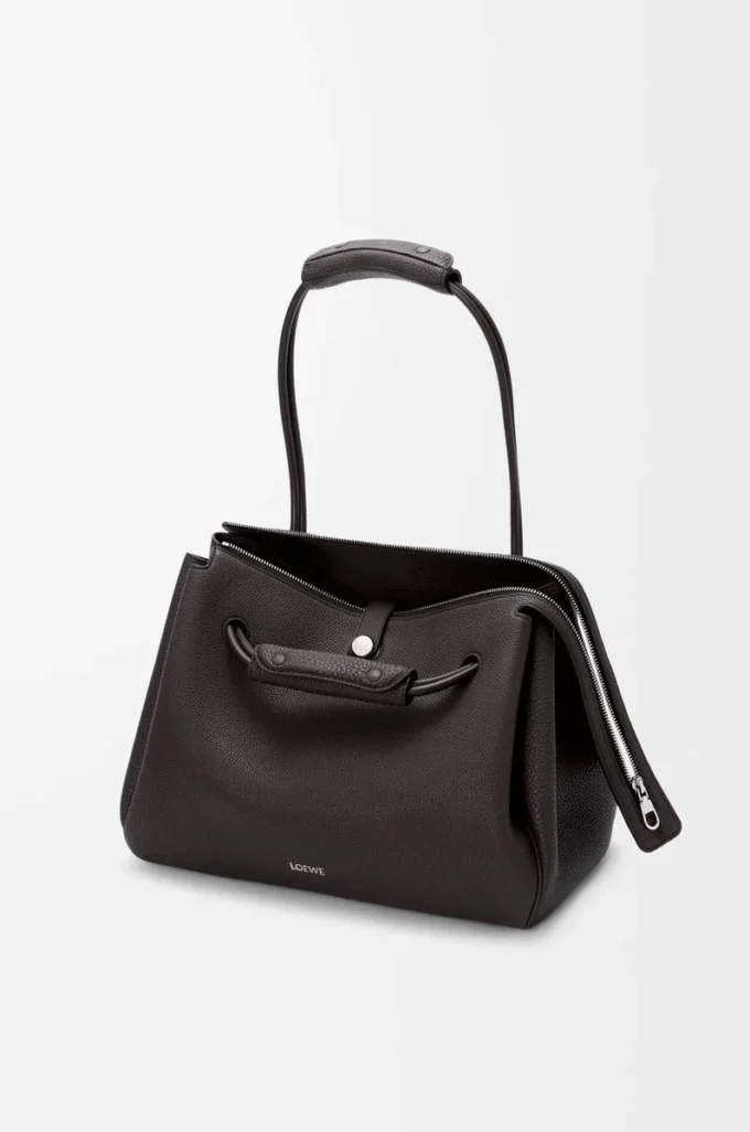 Large Madrid bag in supple grained calfskin Dark Ebony Large Madrid bag in supple grained calfskin Dark Ebony