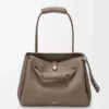 Large Madrid bag in supple grained calfskin Taupe Large Madrid bag in supple grained calfskin Taupe