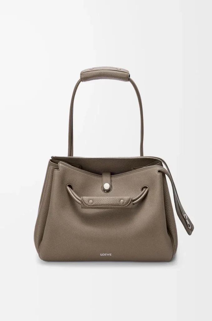 Large Madrid bag in supple grained calfskin Taupe Large Madrid bag in supple grained calfskin Taupe