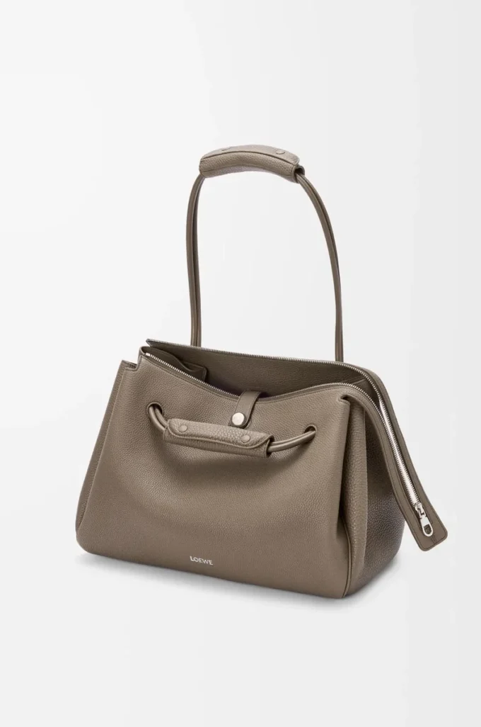 Large Madrid bag in supple grained calfskin Taupe Large Madrid bag in supple grained calfskin Taupe