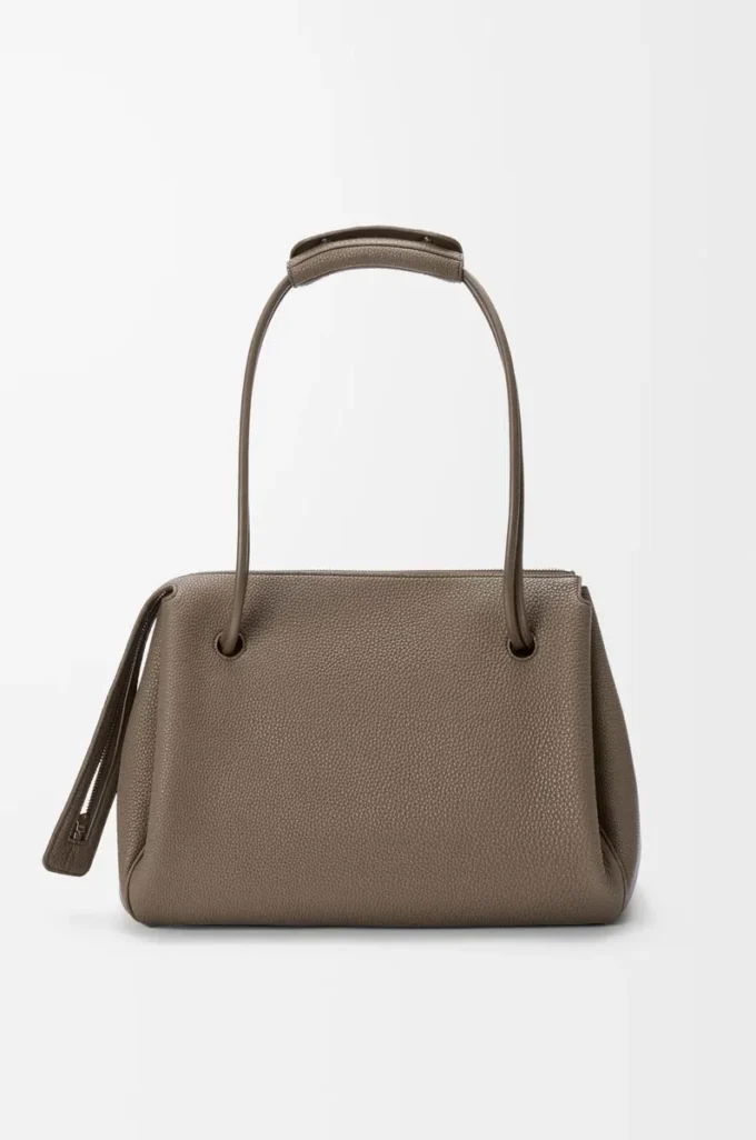 Large Madrid bag in supple grained calfskin Taupe Large Madrid bag in supple grained calfskin Taupe