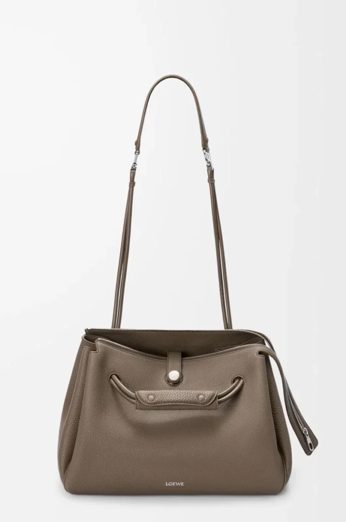 Large Madrid bag in supple grained calfskin Taupe Large Madrid bag in supple grained calfskin Taupe