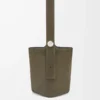 Large Pebble bucket bag in suede calfskin Dark Olive Large Pebble bucket bag in suede calfskin Dark Olive