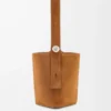 Large Pebble bucket bag in suede calfskin Tobacco Large Pebble bucket bag in suede calfskin Tobacco