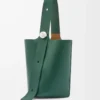 Large Pebble bucket in supple grained calfskin Evergreen Large Pebble bucket in supple grained calfskin Evergreen