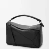 Large Puzzle bag in supple grained calfskin Black