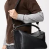Large Puzzle bag in supple grained calfskin Black