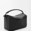 Large Puzzle bag in supple grained calfskin Black