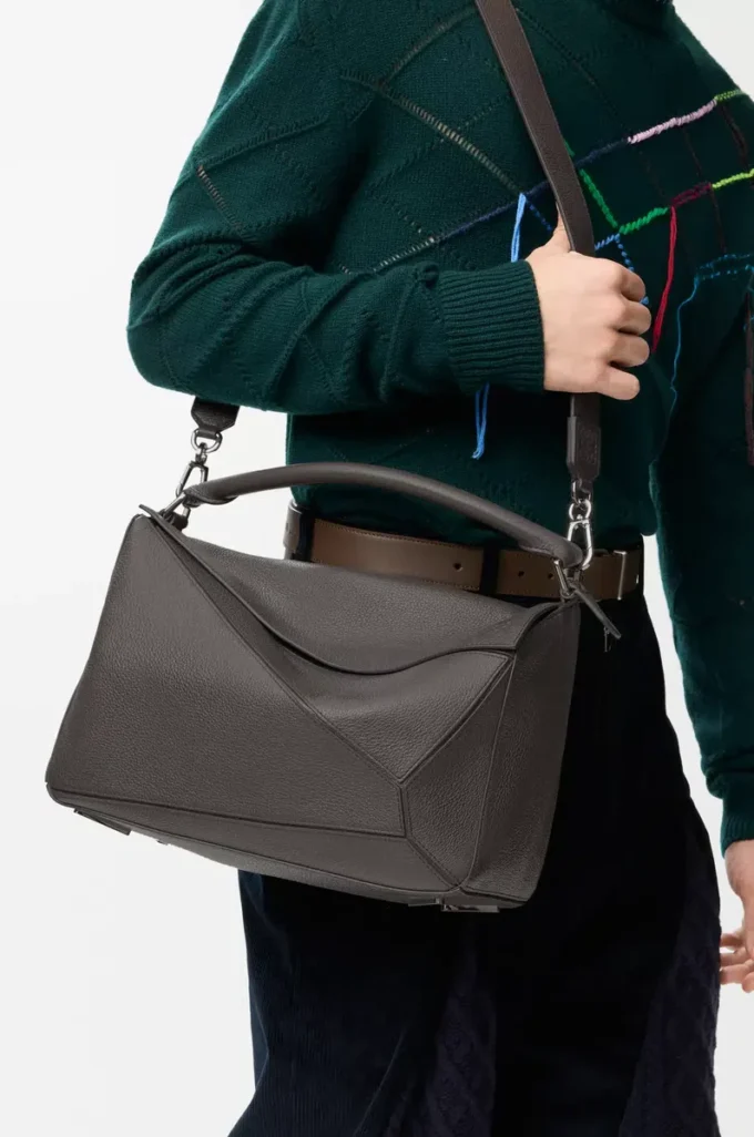 Large Puzzle bag in supple grained calfskin Dark Grey Large Puzzle bag in supple grained calfskin Dark Grey