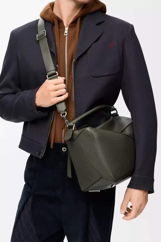 Large Puzzle bag in supple grained calfskin Dark Khaki Large Puzzle bag in supple grained calfskin Dark Khaki