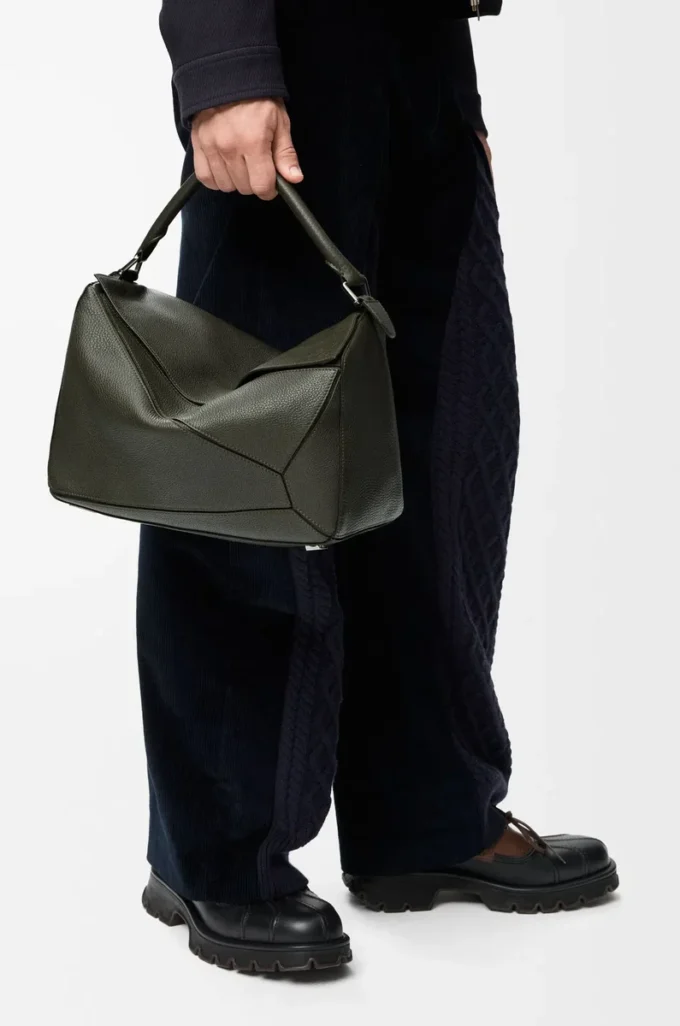 Large Puzzle bag in supple grained calfskin Dark Khaki Large Puzzle bag in supple grained calfskin Dark Khaki
