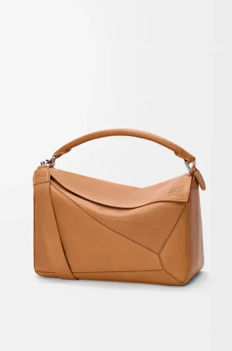 Large Puzzle bag in supple grained calfskin Light Canyon Brown