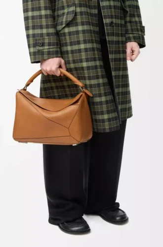 Large Puzzle bag in supple grained calfskin Light Canyon Brown