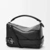 Large Puzzle Biker bag in shiny calfskin Black