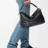 Large Puzzle Biker bag in shiny calfskin Black