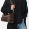 Large Puzzle Biker bag in shiny calfskin Dark Chestnut Large Puzzle Biker bag in shiny calfskin Dark Chestnut