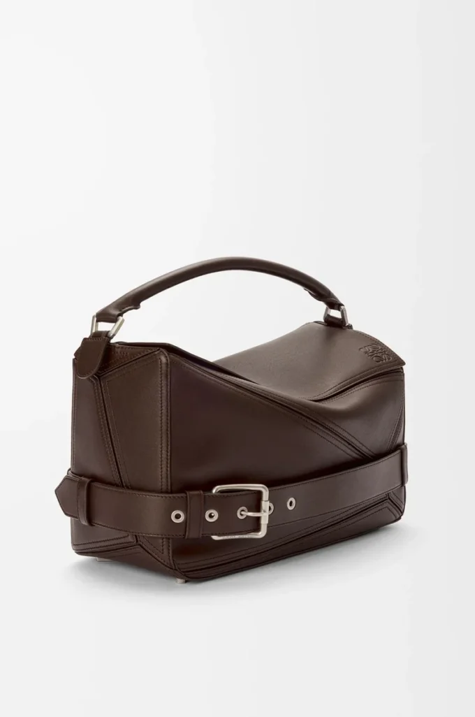 Large Puzzle Biker bag in shiny calfskin Dark Chestnut Large Puzzle Biker bag in shiny calfskin Dark Chestnut