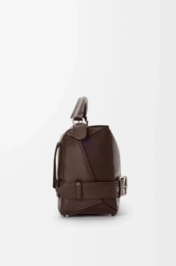 Large Puzzle Biker bag in shiny calfskin Dark Chestnut Large Puzzle Biker bag in shiny calfskin Dark Chestnut