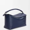 Large Puzzle Edge bag in classic calfskin Abyss Blue