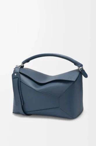 Large Puzzle Edge bag in classic calfskin Indigo Dye