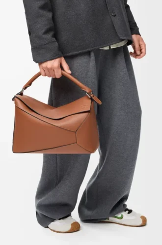 Large Puzzle Edge bag in classic calfskin Tan