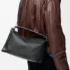 Large Puzzle Edge bag in grained calfskin Black