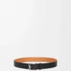 Layered Cross Buckle belt in smooth calfskin Black/Palladium Layered Cross Buckle belt in smooth calfskin Black/Palladium